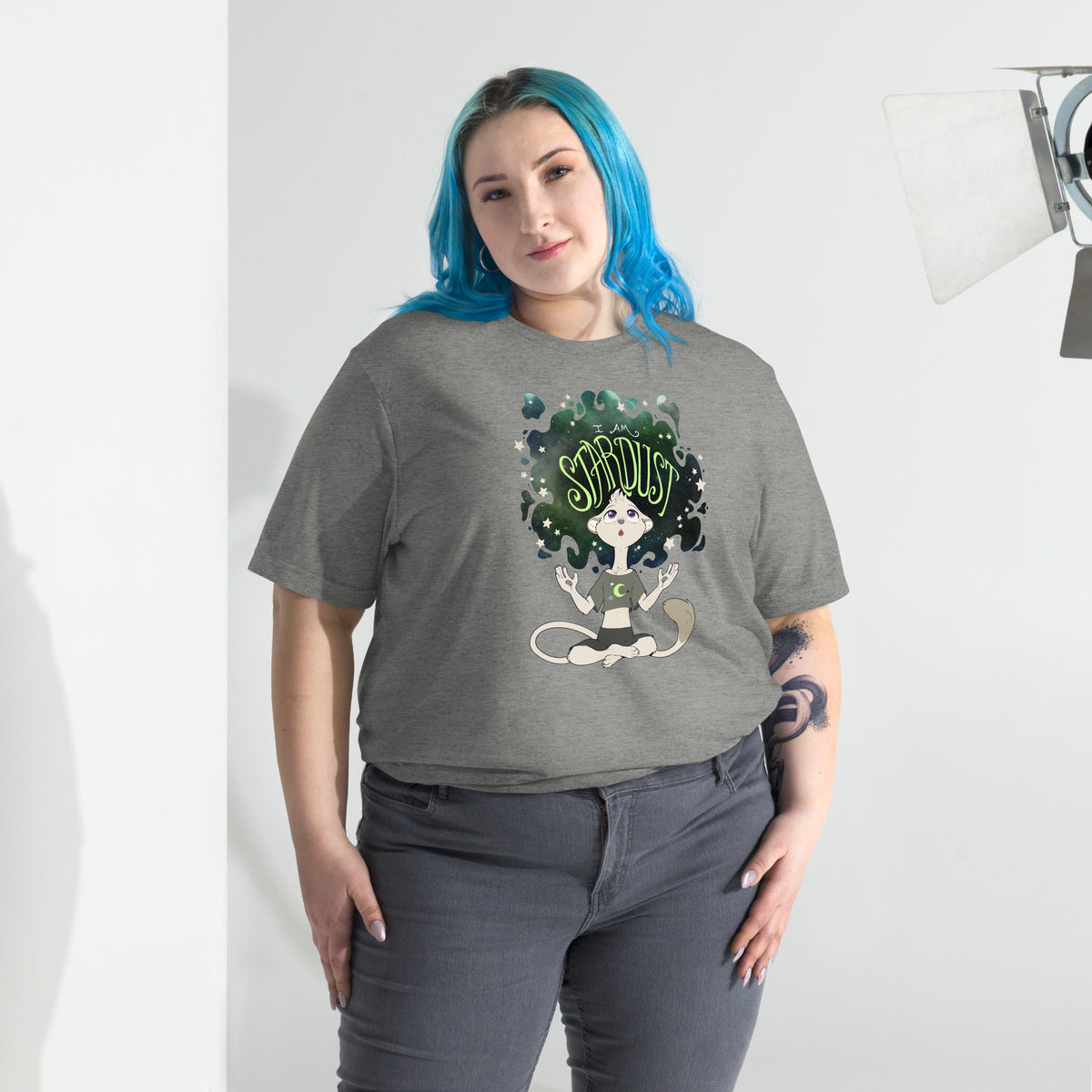 Ainsley "I Am Stardust" T-Shirt - Agender Pride Flag Variant