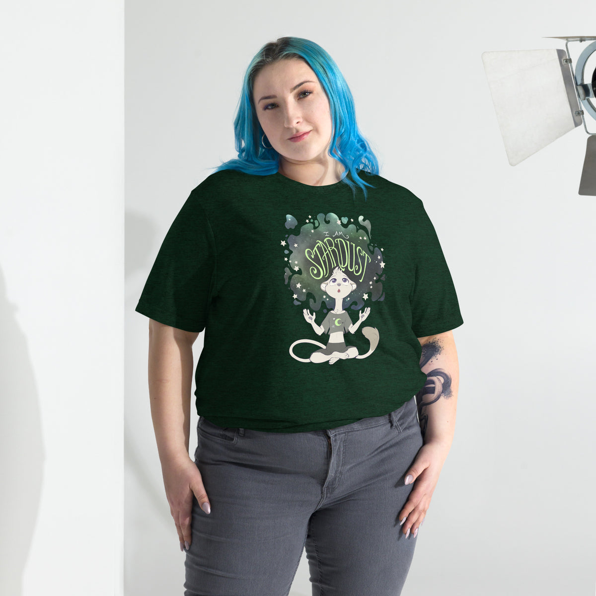 Ainsley "I Am Stardust" T-Shirt - Agender Pride Flag Variant