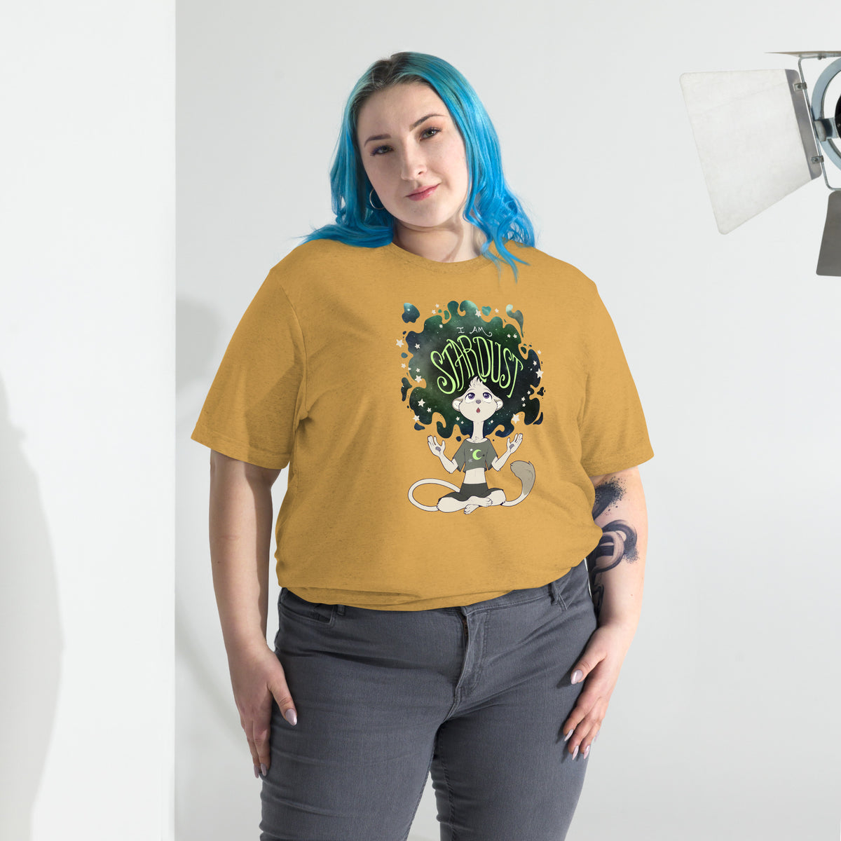 Ainsley "I Am Stardust" T-Shirt - Agender Pride Flag Variant