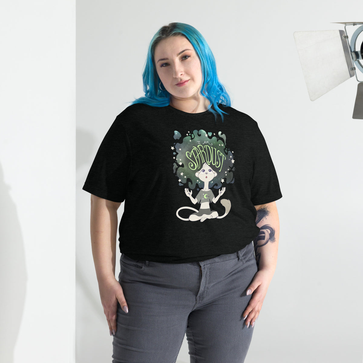 Ainsley "I Am Stardust" T-Shirt - Agender Pride Flag Variant