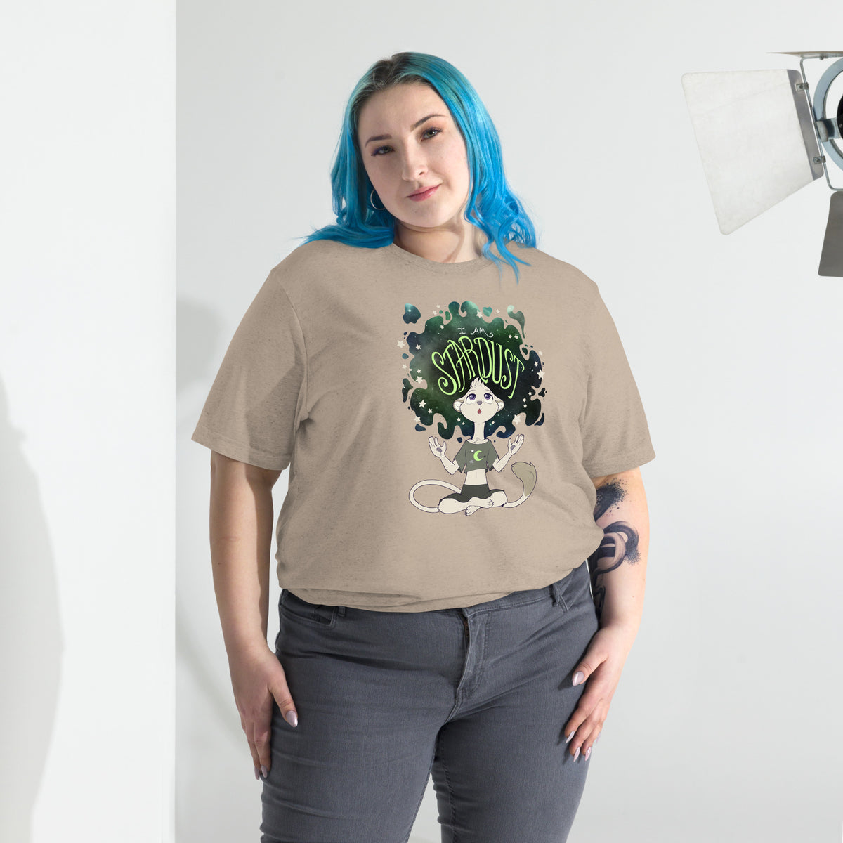 Ainsley "I Am Stardust" T-Shirt - Agender Pride Flag Variant