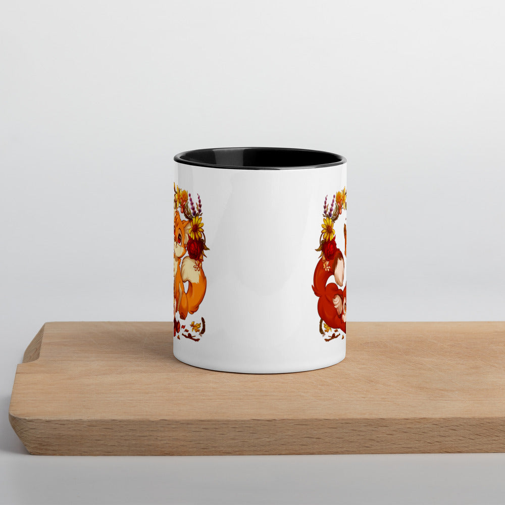 Autumn Foxes Colored Mug