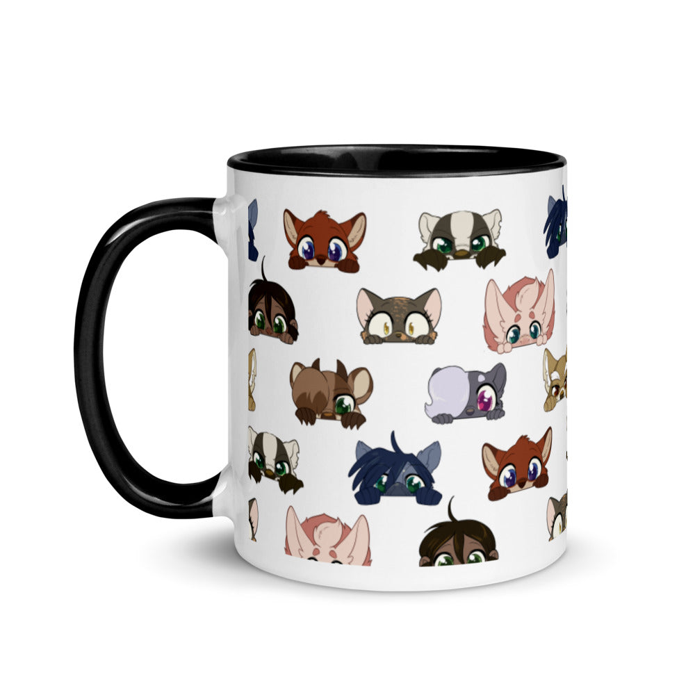 Peeking Profiles Colorful Mug
