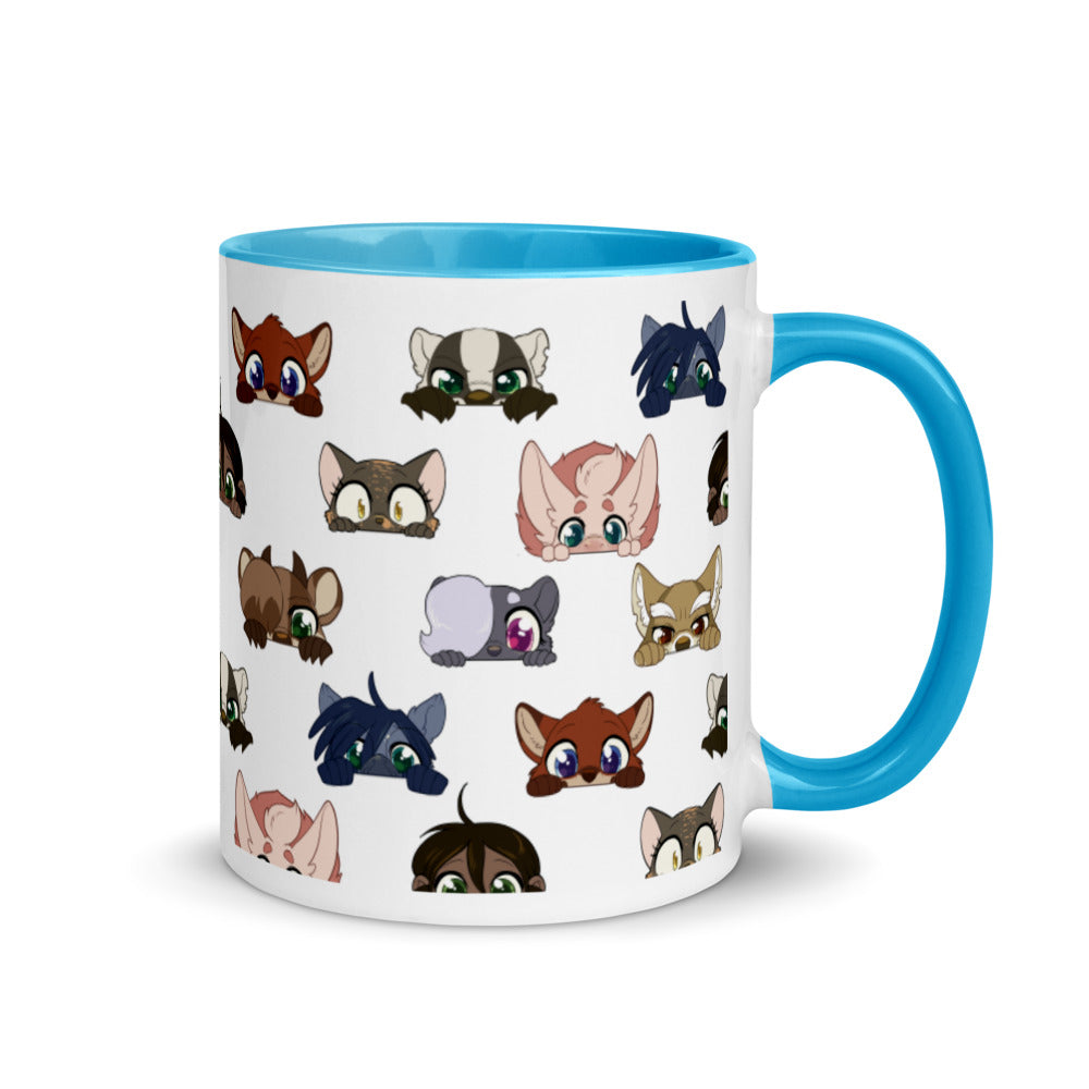 Peeking Profiles Colorful Mug