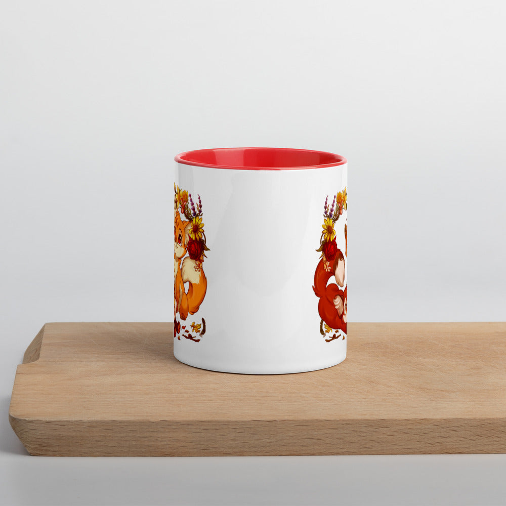 Autumn Foxes Colored Mug