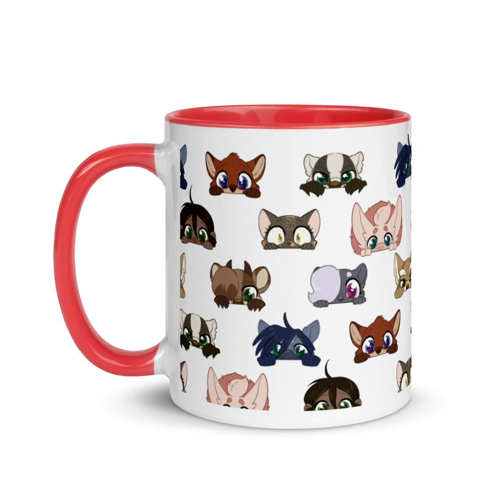 Peeking Profiles Colorful Mug