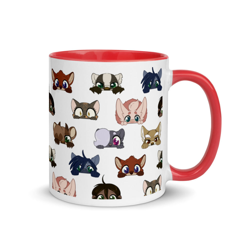 Peeking Profiles Colorful Mug