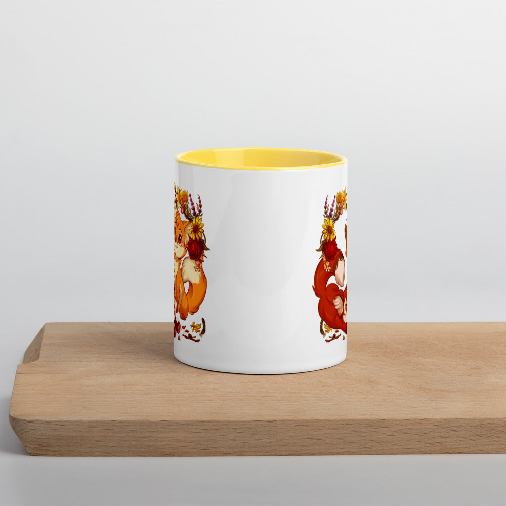 Autumn Foxes Colored Mug