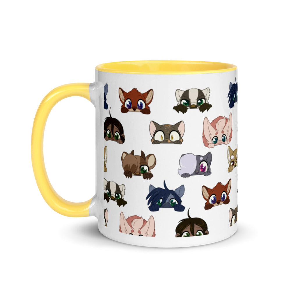 Peeking Profiles Colorful Mug