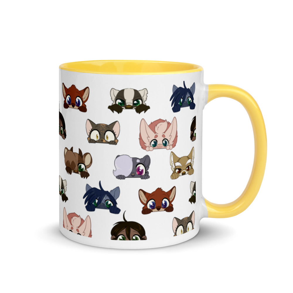 Peeking Profiles Colorful Mug
